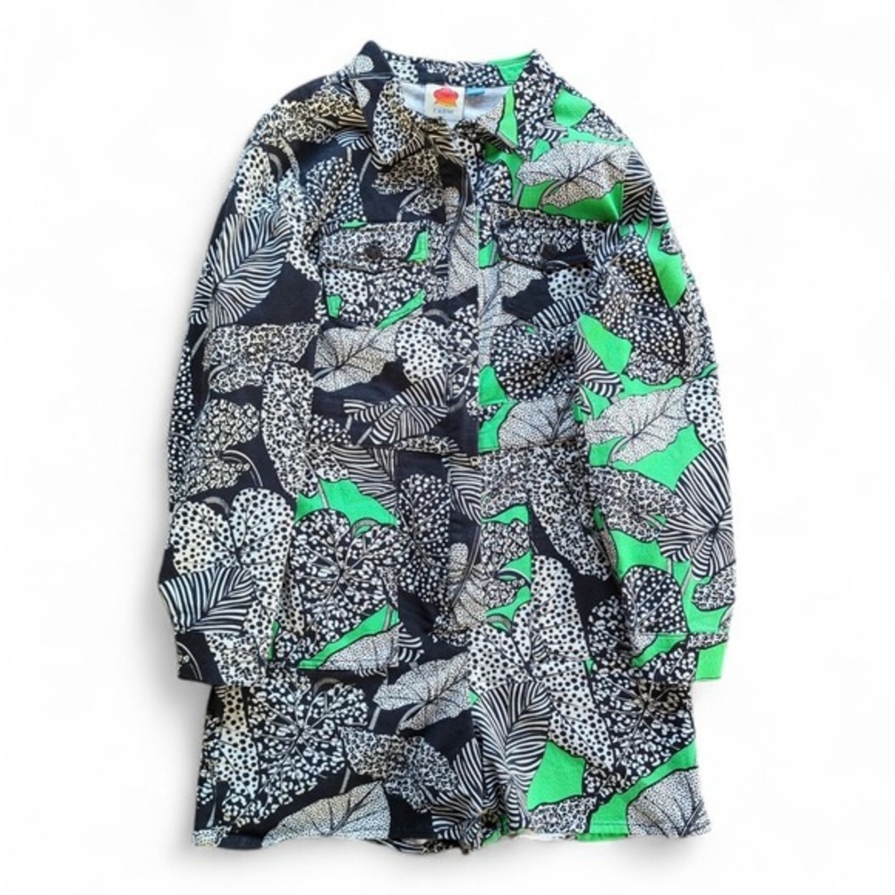 FARM Rio Black White and Green Printed Long-Sleeve Romper - Picture 5 of 11